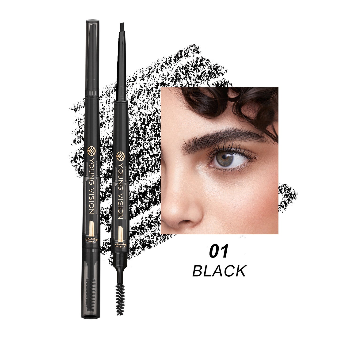 Crayon sourcils 3-en-1 résistant à l'eau