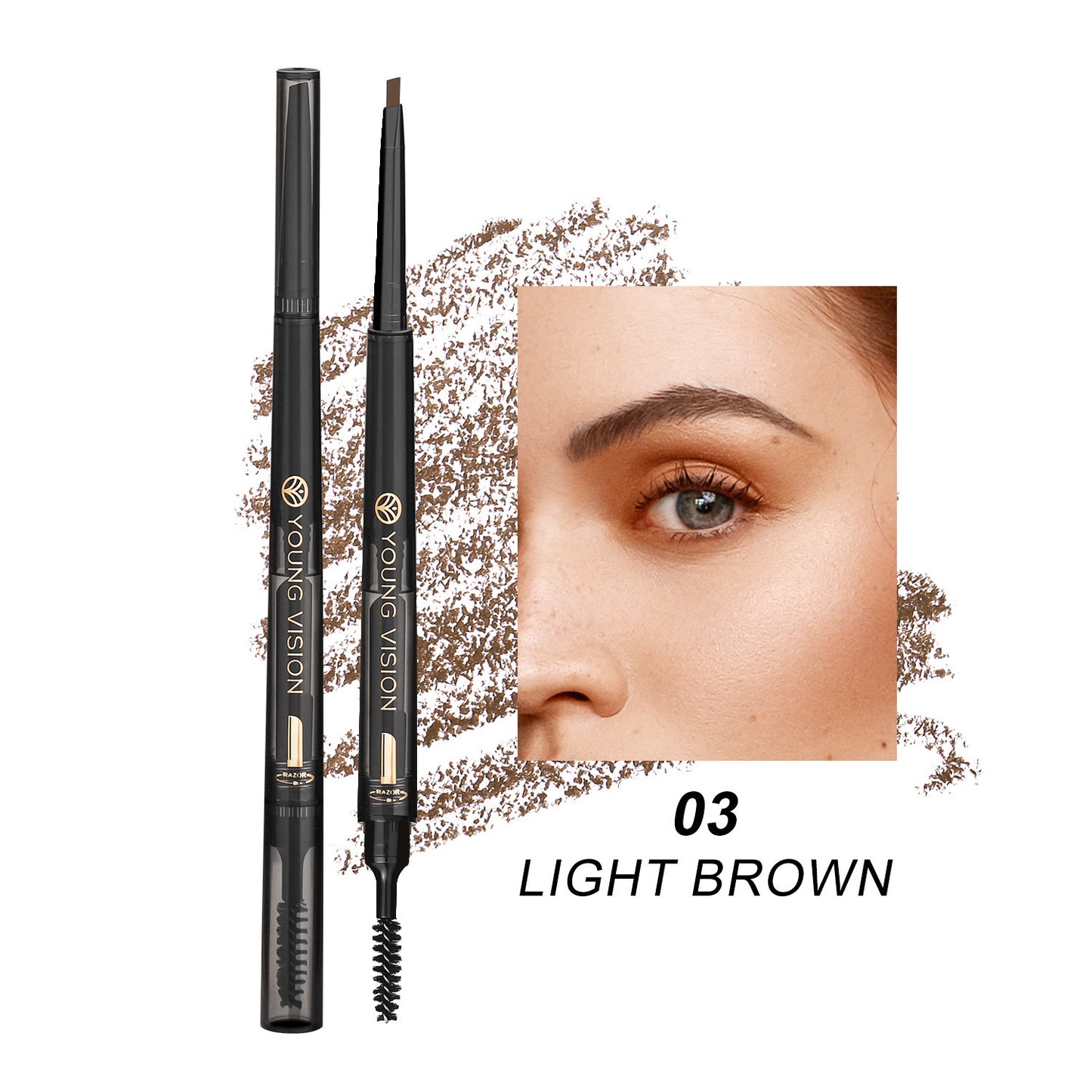 Crayon sourcils 3-en-1 résistant à l'eau