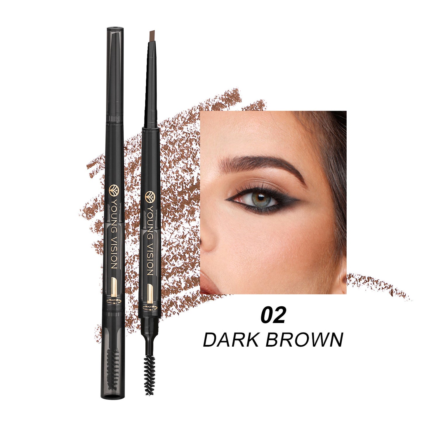 Crayon sourcils 3-en-1 résistant à l'eau